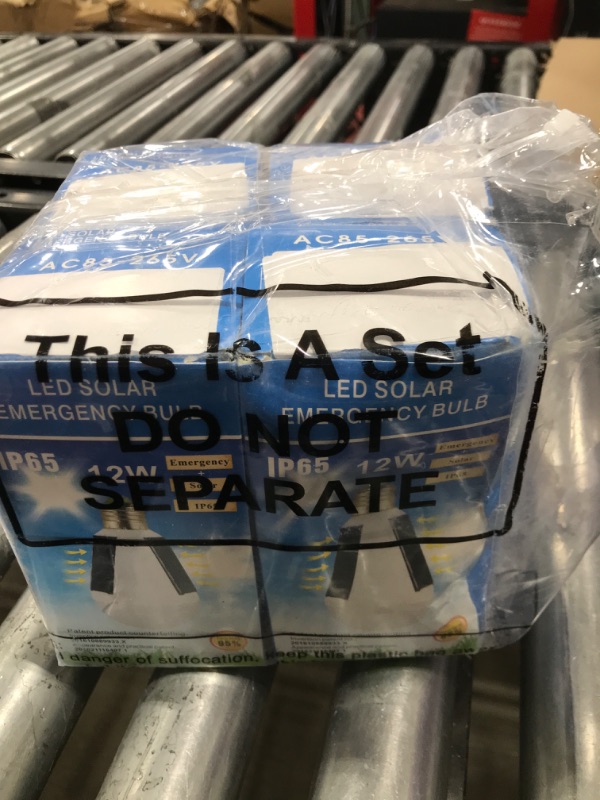 Photo 1 of 4 Pcs Emergency Solar Rechargeable Light Bulbs 12W Solar Light Bulbs 6500K Portable LED Solar Emergency Light Bulb Battery Backup Light Bulb for Home Power Outage or Power Failure, Outdoor Camping