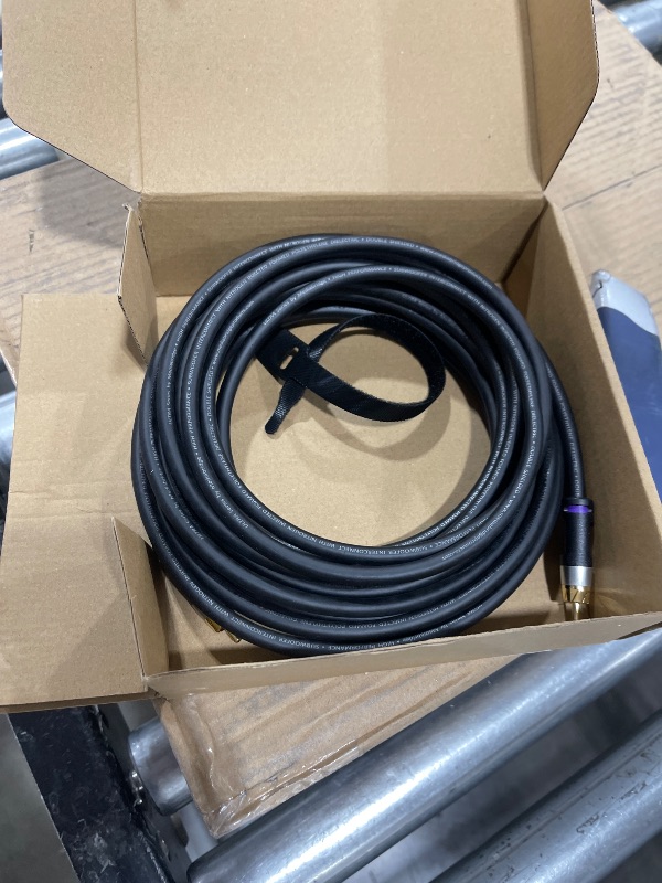 Photo 2 of Mediabridge ULTRA Series Subwoofer Cable (25 Feet) - Dual Shielded with Gold Plated RCA to RCA Connectors - Black 25 ft Black