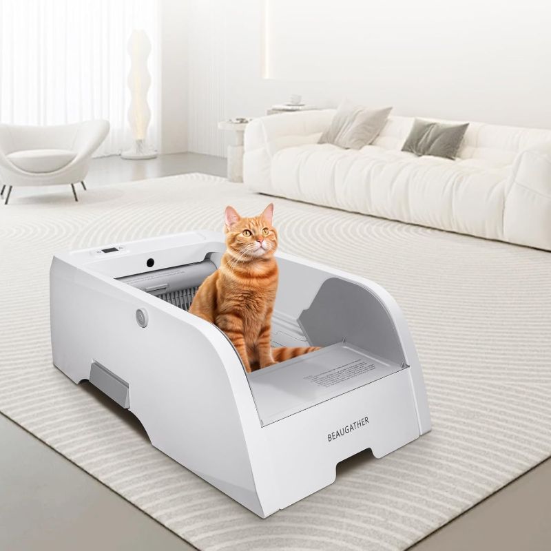 Photo 1 of BEAUGATHER 2.0 Self Cleaning Litter Box, Upgraded Automatic Cat Litter Box Self Cleaning That Can Use Clumping Cat Litter, Smart Cat Litter Box, Anti Pinch and Odorless Electric Litter Box