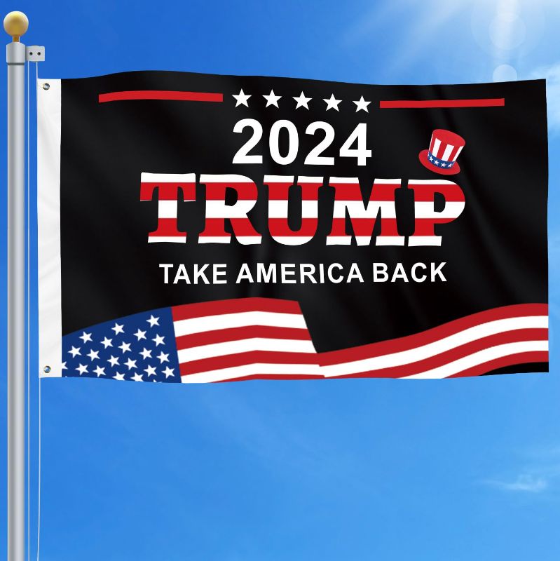 Photo 1 of Trump 2024 Flag 3x5 Outdoor Trump Flags Clear Pattern Reinforcement Sewing Durable Polyester