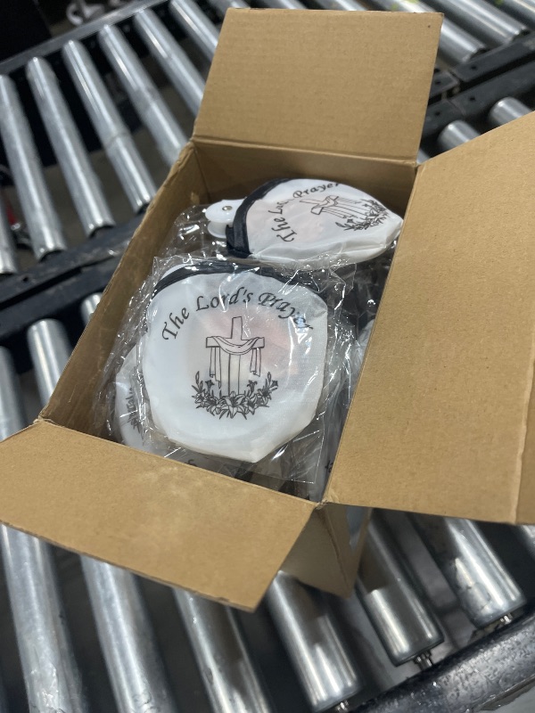 Photo 1 of Geosar 50 Pack Church Fans Christian Folding Hand Fans Religious Church Fans Round Shaped Folding Fans with Plastic Handle and Storage Bag for Church Services Women Men Decoration Gift