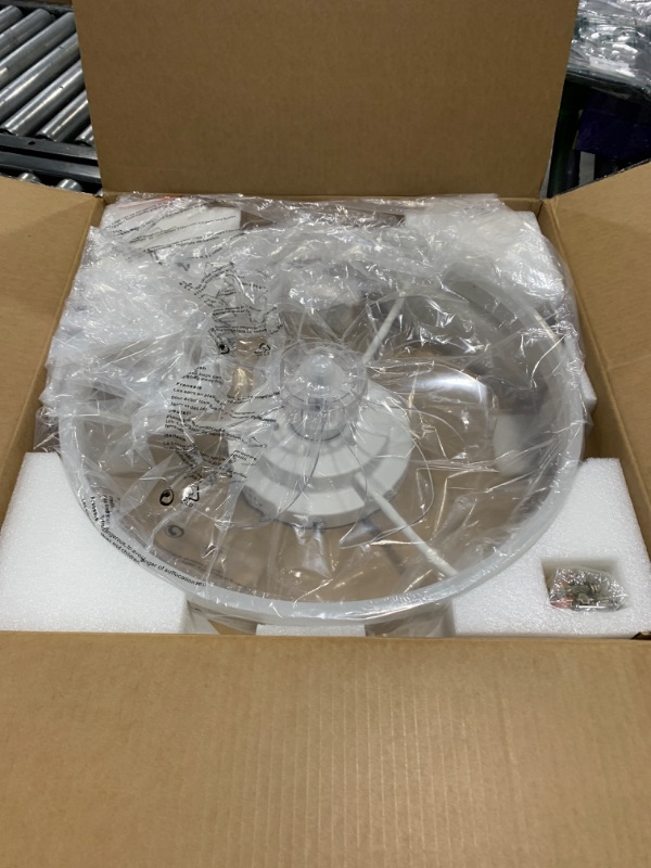 Photo 1 of addlon Low Profile Ceiling Fan with Light and Remote, 20 Inch Small Ceiling Fans with Lights, Flush Mount Ceiling Fan, Reversible, 3CCT, Dimmable, Quiet, Modern Bladeless Ceiling Fan for Bedroom,White