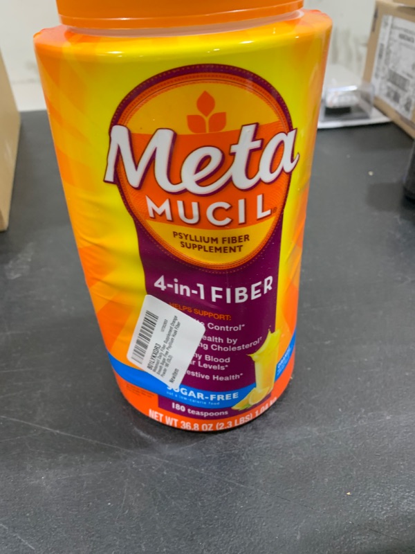 Photo 1 of Metamucil Fiber 4-in-1 Psyllium Fiber Supplement Powder with Real Sugar, Orange (55 oz)