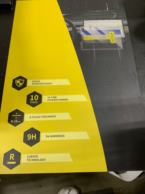 Photo 1 of LISEN Tesla Model Y Model 3 Screen Protector [2 Pack] Automatic Alignment Tempered Glass Center Control Navigation Touchscreen Protector 9H Anti Fingerprint Anti-Glare HD Center Console Accessories