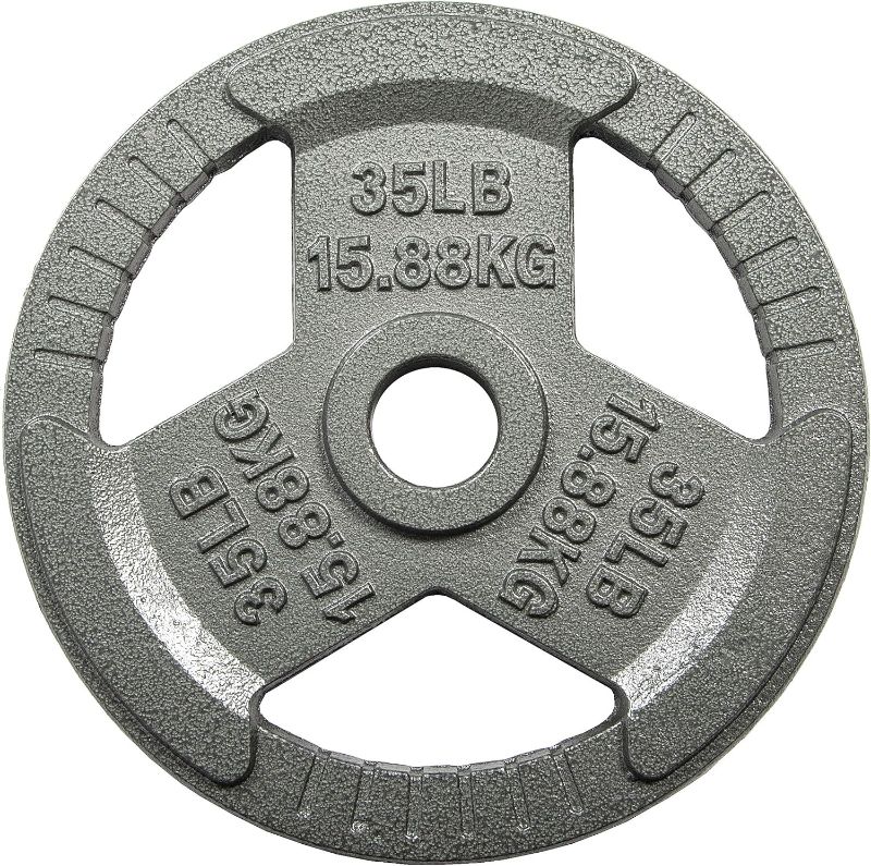 Photo 1 of Cast Iron Plate Weight Plate for Strength Training and Weightlifting, Olympic or Standard, Multiple Sizes