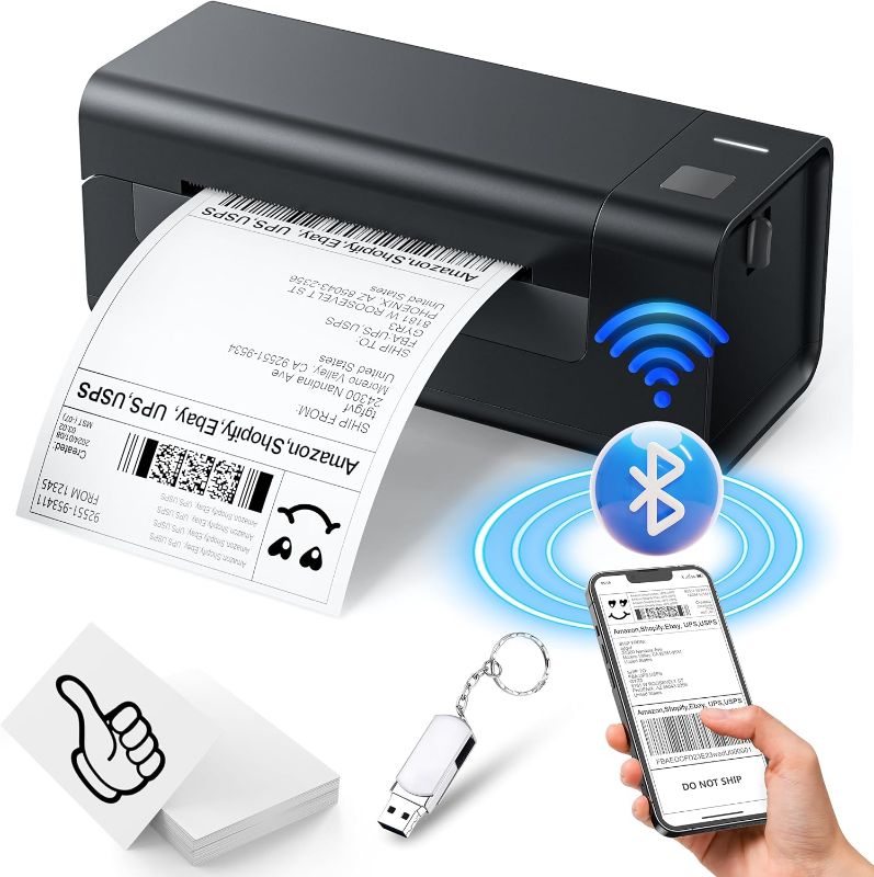 Photo 1 of ????+?????????--?????? ?????????? ???????????thermal label printer Compatible with multiple systems,such as Windows, mac0S, i0s, Android, Chrome 0S, you can connect the desktop label printer with USB cable. In addition, You can download ?FlashLabelm? on y