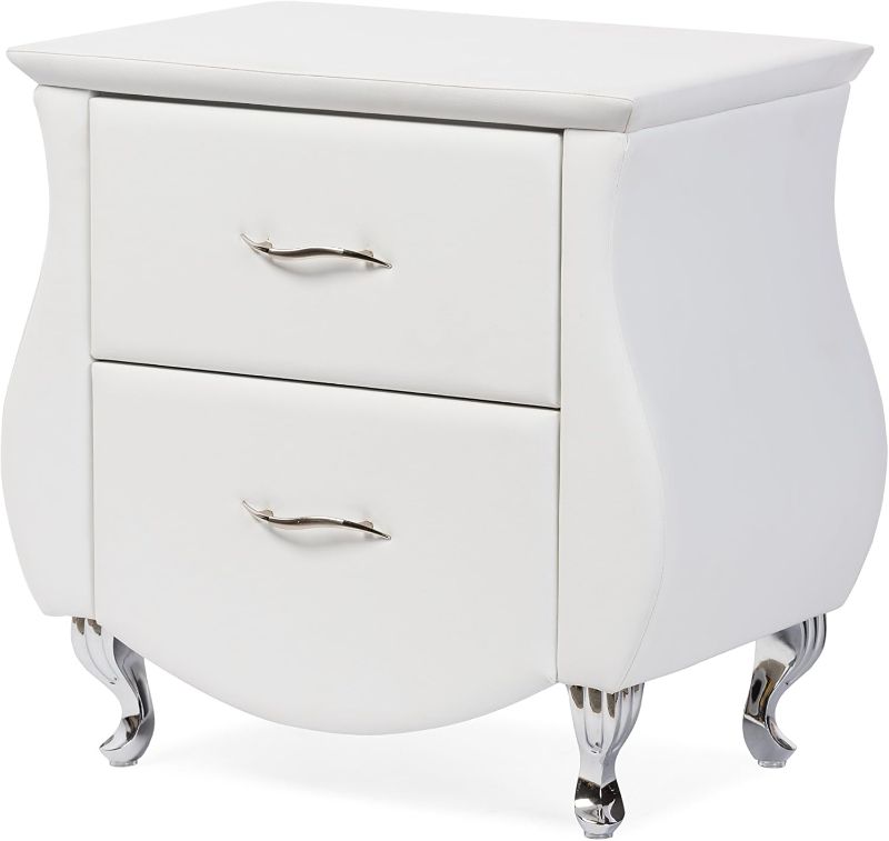 Photo 1 of Baxton Studio BBT3116-White-NS Nightstand, Medium, White