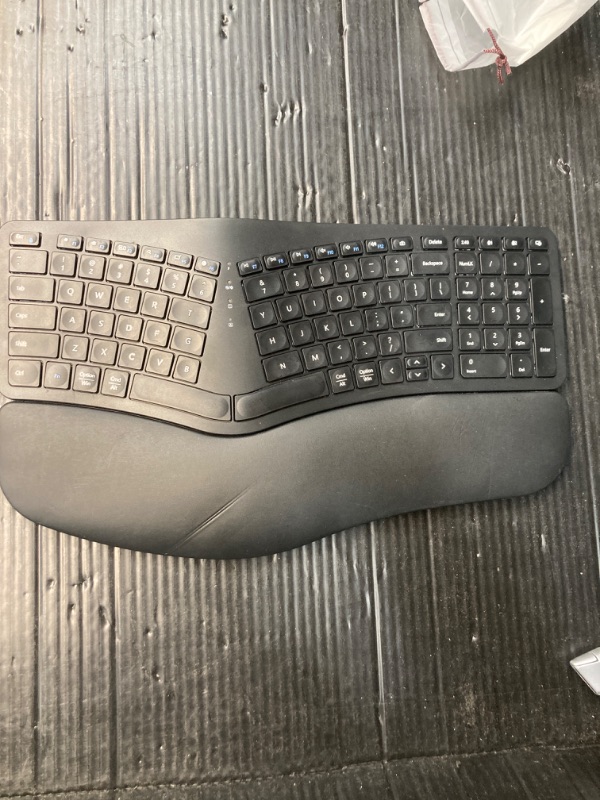 Photo 1 of EDJO Ergonomic Wireless Keyboard Rechargeable, Bluetooth/2.4G Wireless Keyboard with Cushioned Wrist Rest, Multi-Device, Split Design, for Windows/Mac/Android/iOS