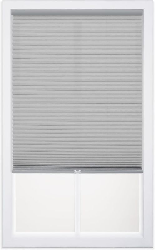 Photo 1 of 
DEZ FURNISHINGS Cordless 1" Light Filtering Cellular Shade, 67.5"W x 64"H, Gray Cloud