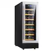 Photo 1 of 12 in 19 Bottle Compressor Single Zone Wine Cooler,  Stainless Steel- built-in/ Freestanding, Black