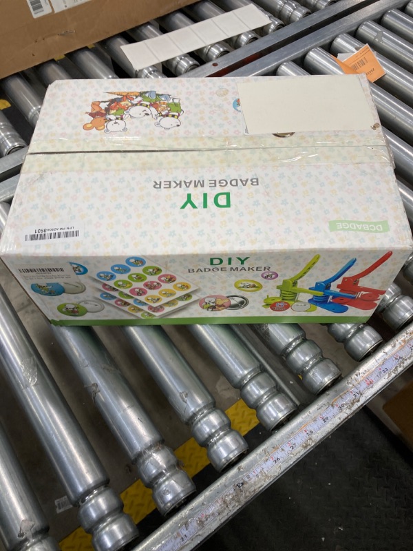 Photo 1 of Happizza Button Maker Machine Multiple Sizes (4th Gen), Pin Maker Machine 1+1.25+2.25 inch / 25+32+58mm, Badge Button Press Machine with Cutting Mat& 300 Sets Button Making Supplies& Circle Cutter