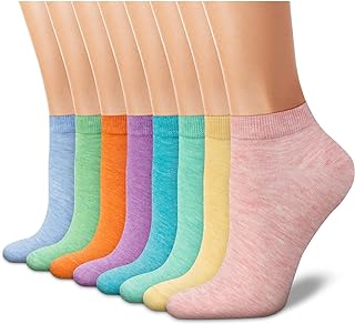 Photo 1 of Cozi Foot 5 Pairs Boys Girls Socks Cotton Non Slip Low Cut Socks (Large, C03-Lavender/White/Yellow/Purple/Pink)