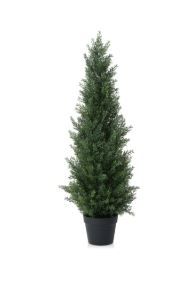 Photo 1 of Artificial Cedar Tree 3 ft Outdoor Artificial Topiary Cedar Plants Fake Tree UV Rated Potted Tree for Porch Decor Faux Pine Tree for Perfect Housewarming Gift 1Pack
