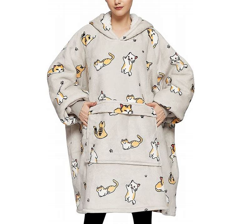 Photo 1 of ****the item is similar to the image*****KFUBUO Wearable Blanket Hoodie for Adults Long Sherpa All Patterns Sushi Oversized Sweatshirt Blanket with Pockets Birthday Gifts for Women