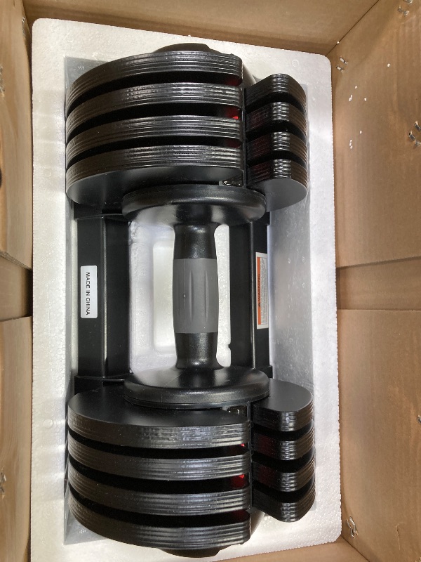 Photo 1 of Adjustable Dumbbell,52lbs Dumbbell Set with Tray for Workout Strength Training Fitness, Adjustable Weight Dial Dumbbell with Anti-Slip Handle and Weight Plate for Home Exercise