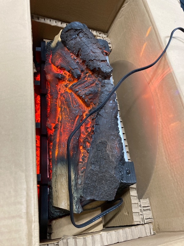 Photo 1 of duraflame Electric Log Set 1,000 Sq Ft Heater, Faux Logs Insert with Infrared Flames for Existing Fireplaces, Remote Control Included