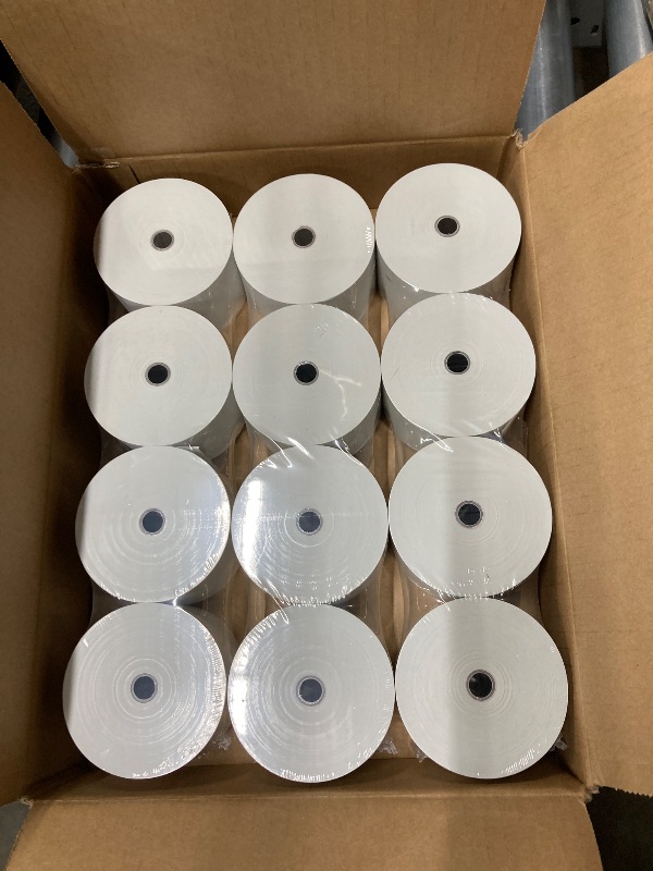 Photo 2 of 2 5/16" x 400' Gas Station Thermal Receipt Paper Rolls (12 Rolls) - Pay At Pump. Compatible with Dresser Wayne, Gilbarco, VeriFone Ruby, Speedpass, Vista and Other POS Systems.