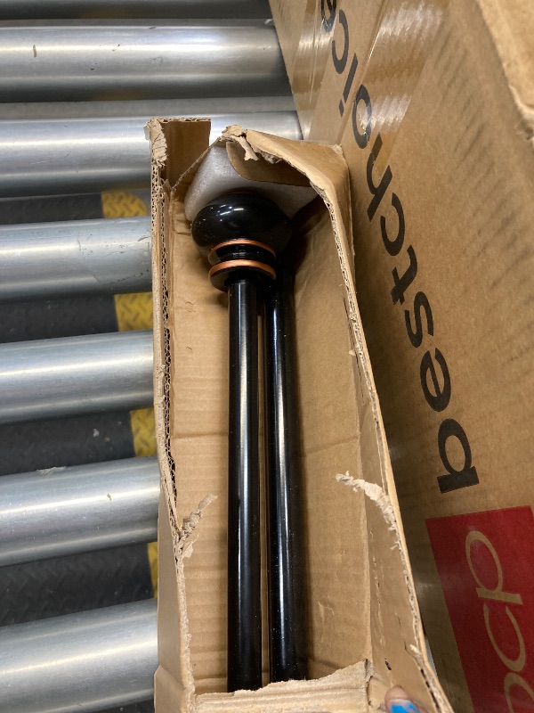 Photo 2 of ***MISSING HARDWARE***   H.VERSAILTEX Contemporary Adjustable Curtain Rod, 0.75 and 0.75 in, Black with Antique Bronze Ball Finial, 48 - 84 in
