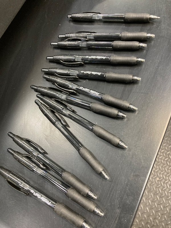 Photo 1 of Paper Mate Profile Retractable Gel Pen, Ultra-Smooth Ink, Black, 0.7mm Medium Point, 12 Count