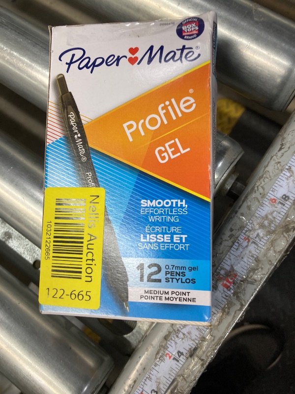 Photo 1 of Paper Mate Profile Retractable Gel Pen, Ultra-Smooth Ink, Black, 0.7mm Medium Point, 12 Count