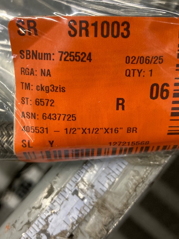 Photo 2 of 1/2 in. Compression x 1/2 in. FIP x 16In. Braided Polymer Universal Faucet Water Connector  ***(NOT IN PACKAGING)***