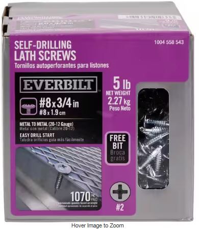 Photo 1 of #8 x 3/4 in. Self Drilling Lath Screw 5 lbs.-Box (1070-Piece)
