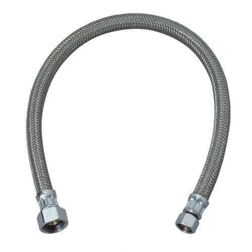 Photo 1 of 3/8 in. Compression X 1/2 in. FIP X 12 in. Braided Polymer Faucet Supply Line