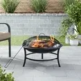 Photo 1 of Singlyfire 26 inch Fire Pit for Outside Portable Fire Pit Wood Burning Small Fire Bowl for Camping Picnic Bonfire Patio Outside Backyard Garden Firepit with Log Grate, Poker