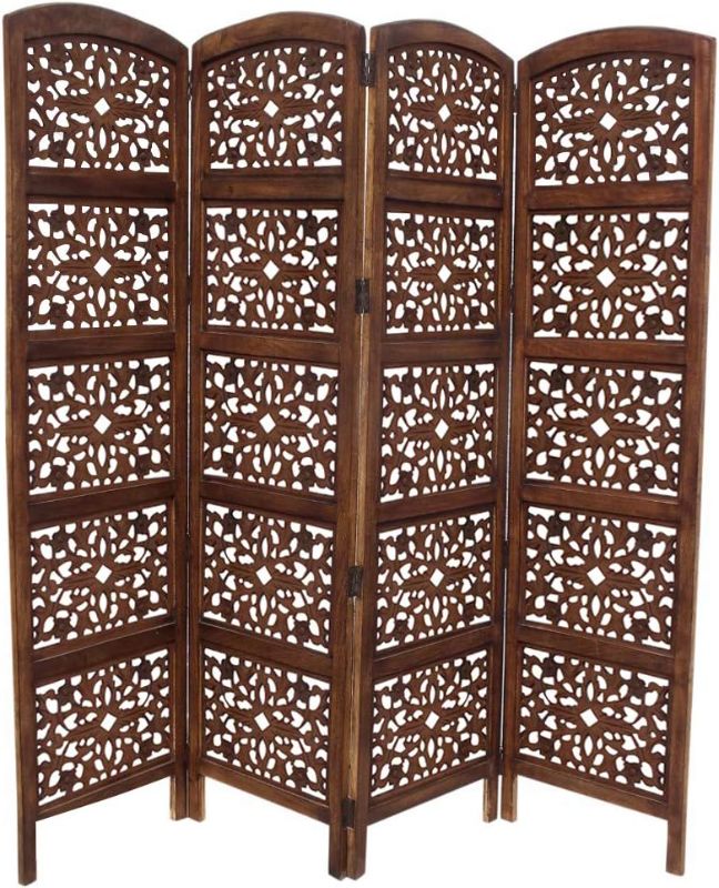 Photo 1 of ***item is similar, not exact***   TUP The Urban Port 148948 Handmade Foldable 4-Panel Wooden Partition Screen/Room Divider, Brown
