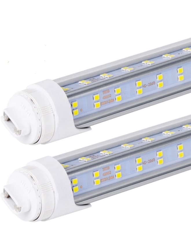 Photo 1 of 10 PCS-T8 T10 T12 LED Tube Light, 8 foot , 100W Rotate V Shaped, R17D/HO 8FT LED Bulb ,6000K Cold White, 14500LM, Clear Cover, (Replacement for F96T12/CW/HO 150W), Ballast Bypass,Dual-End Powered