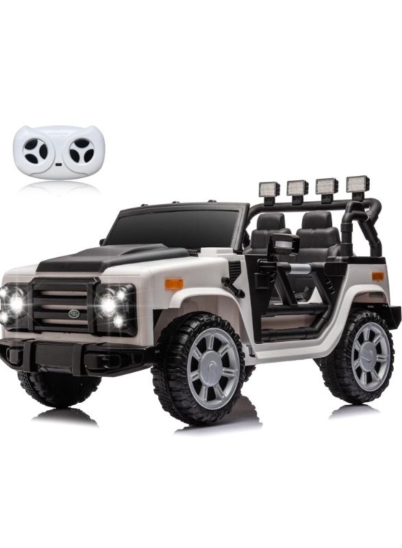 Photo 1 of 12V SUV 5MPH 2-Seater Ride on Toys, Ride-on Truck Toy w/Parent Remote,4W/2D 3-Speed Kids Electric Vehicles with Motor,Spring Suspension,LED,Music (12V Electric Ride on Truck SUV)