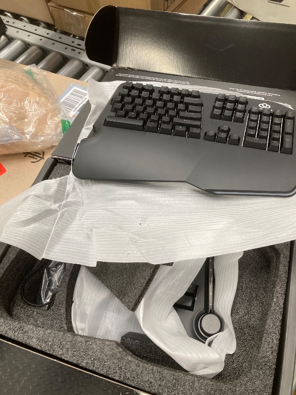 Photo 1 of Cloud Nine C989 Ergonomic Mechanical Keyboard for PC - Cherry MX Red Switches - RGB Light Up LED Backlit with USB - Ergo Split Key Board with Macro