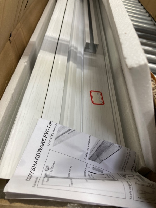 Photo 1 of CCBOYSHARDWARE 38X96in Accordion Door Interior,Folding Doors for Closet with Installation Hardware and Lock, White Multifold Interior Doors