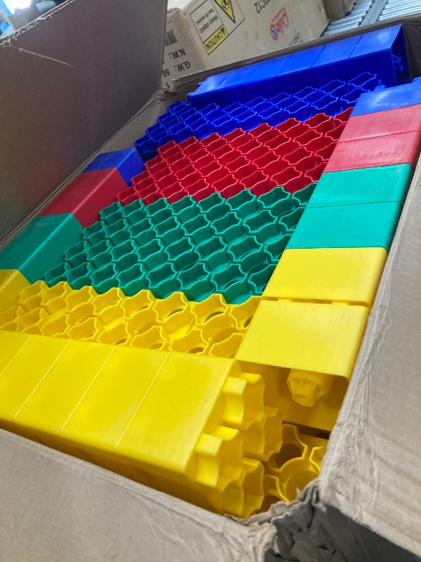 Photo 1 of Jumbo Blocks - (192) Piece Big Blocks - 8" x 4" and 4" x 4" Large Building Blocks for Toddlers -Made in the USA - Durable Safe Plastic Blocks by Kids Adventure Jumbo Blocks