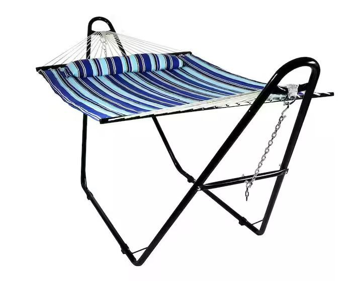 Photo 1 of 11-3/4 ft. Quilted 2-Person Hammock with Multi-Use Universal Stand in Catalina Beach
