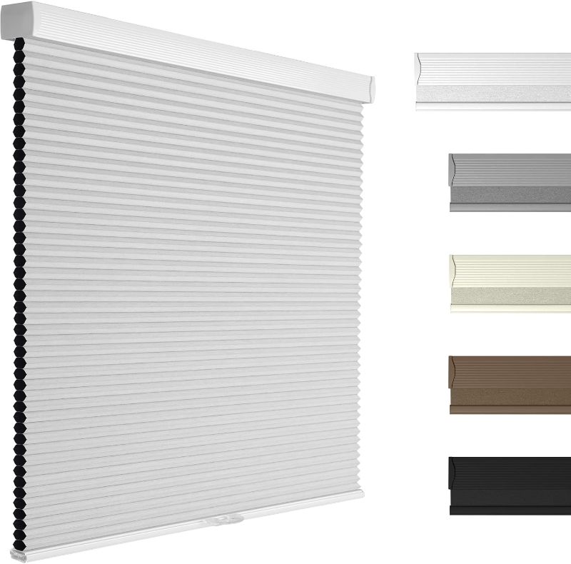 Photo 1 of  LPNO276216249
Boolegon Blackout Cellular Shades Cordless Pull Down Cellular Blinds Thermal Insulated Honeycomb Blinds for Windows, White, 55" W x 64" H
