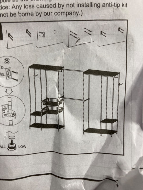 Photo 1 of Black Metal Storage and Clothing Rack