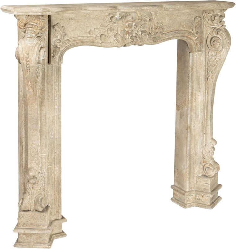 Photo 1 of 55" L x 48-1/4" H decorative wood fireplace mantel-kd