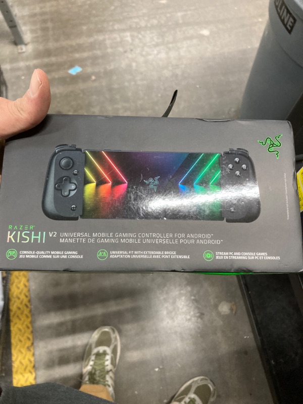 Photo 1 of Razer Kishi V2 Mobile Gaming Controller for Android: Console Quality Controls - Universal Fit - Stream PC, Xbox, PlayStation, Touch Screen Android Games - Customizable Triggers - Ergonomic Design