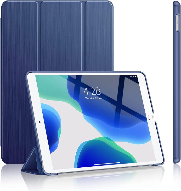 Photo 1 of Soke Case for iPad 9th Generation 2021/ iPad 8th Generation 2020/ iPad 7th Gen 2019, [Slim Trifold Stand + Auto Wake/Sleep], Premium Protective Hard PC Back Cover for iPad 10.2 Inch (Navy)