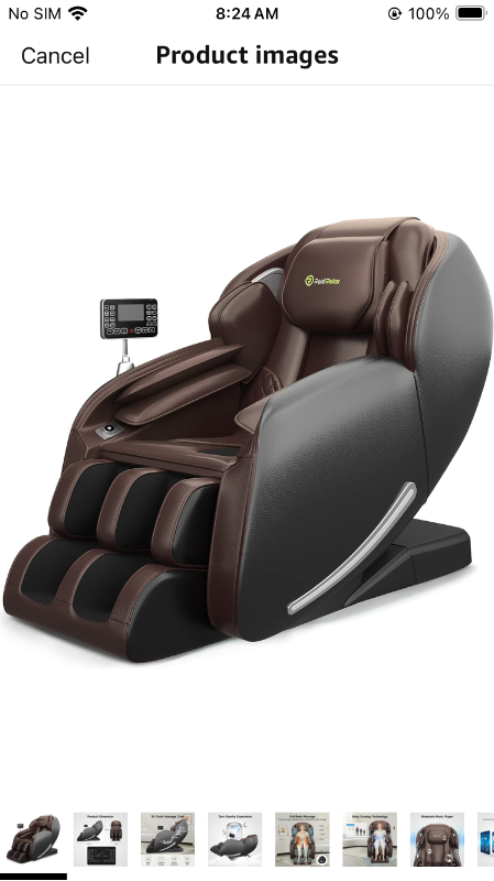 Photo 1 of **see notes**
Real Relax Massage Chair Favor-06, Full Body Zero Gravity SL-Track Shiatsu Massage Recliner Chair with APP Control, Brown