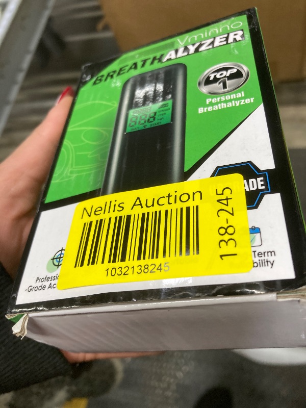 Photo 2 of Vminno Breathalyzer, Rechargeable Professional-Grade Accuracy Breathalyzers for Alcohol, Personal Breath Alcohol Breathalyzer Tester with Memory and Warning Function for Home Use (10 Mouthpieces)