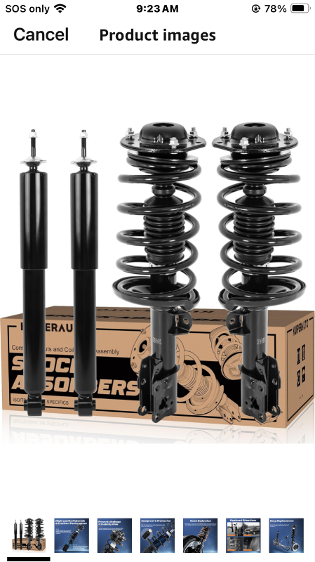 Photo 1 of 172200 172199 5778 Complete Front Rear Struts Complete Assembly Compatible for 2004-2012 Chevy Malibu / 2007-09 Saturn Aura / 05-10 Pontiac G6 4PCS Front Rear Left + Right Shocks Absorbers