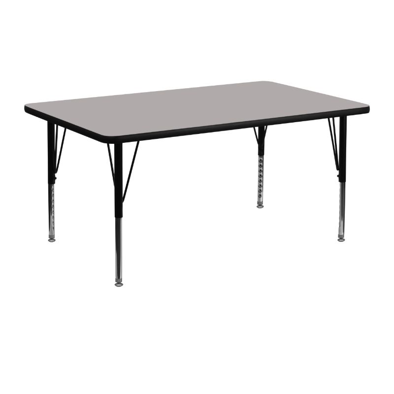 Photo 1 of ***THIS IS ONLY THE TABLE TOP, THERE ARE NO LEGS WITH IT ***Flash Furniture Wren 24''W x 48''L Rectangular Grey HP Laminate Activity Table - Height Adjustable Short Legs