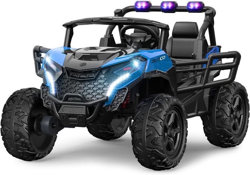 Photo 1 of 24V Kids ATV, Two Seater Ride on Car 4WD Quad Electric Vehicle, 4x200W Powerful Engine, with 7AHx2 Large Battery, Accelerator Handle, EVA Tires, Full Metal Suspensions, LED Light & Music, White