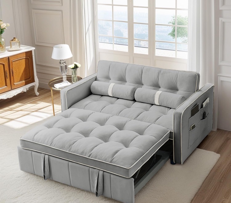 Photo 1 of 2 seat sofa w/pull out bed gray