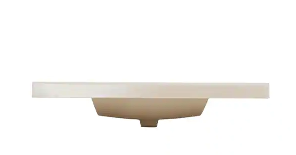 Photo 1 of 37 in. W x 22 in. D Cultured Marble White Rectangular Single Sink Vanity Top in White