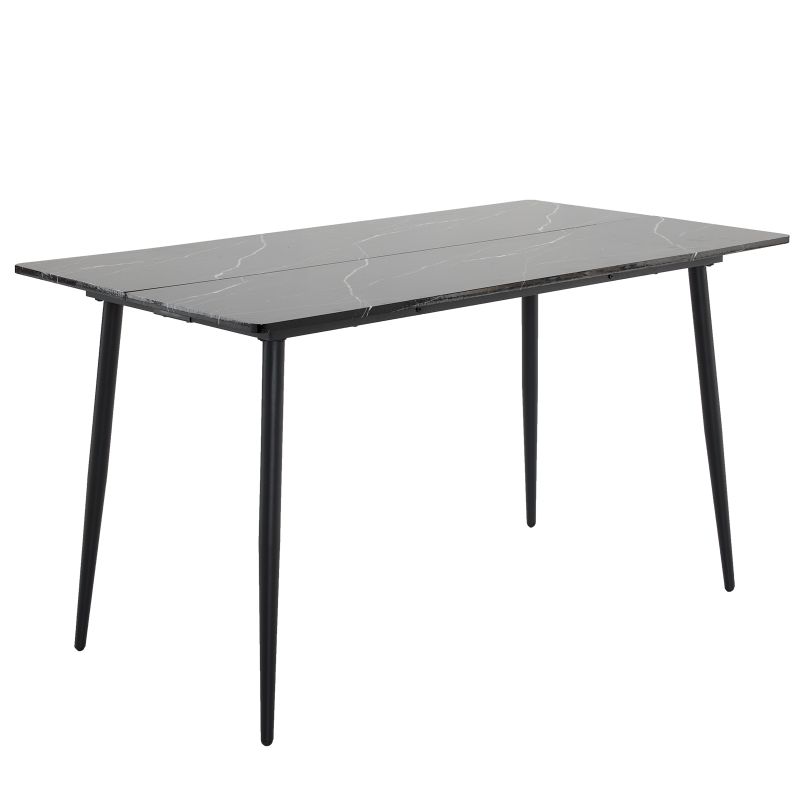 Photo 1 of Ktaxon 48" Dining Table for 4, Faux Marble Dining Room Table Dinner Table for Home Kitchen Restaurant Black
