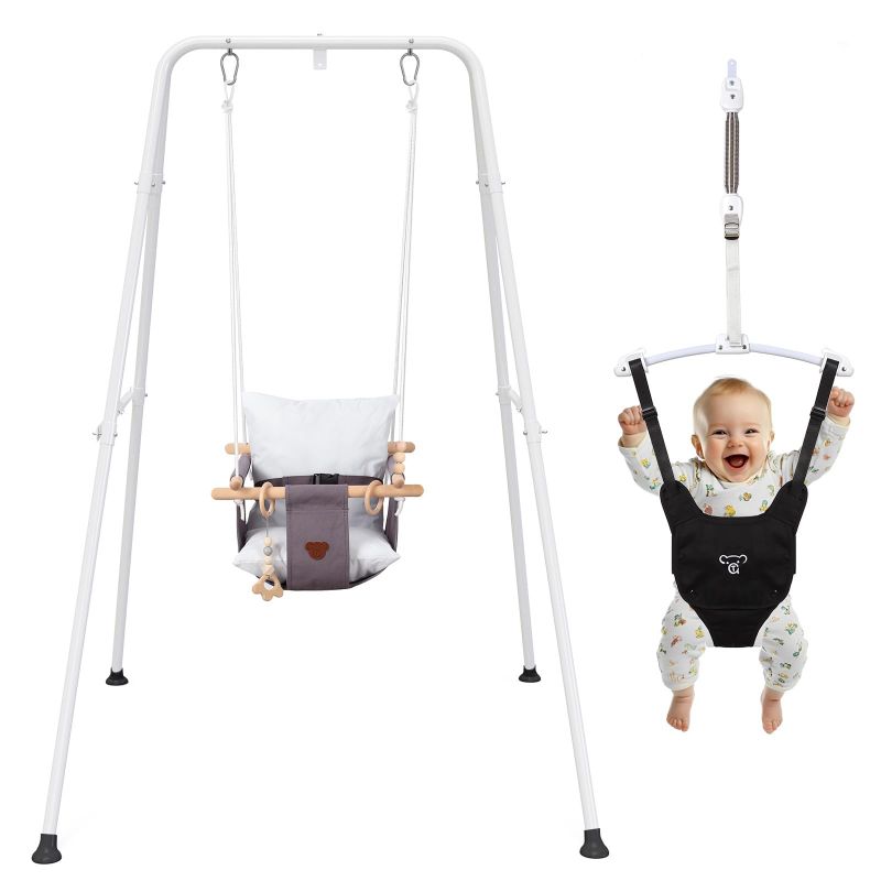 Photo 1 of 
Taleco Baby Swing  & Jumper 2 in 1


G TALECO GEAR
2 in 1 Baby Jumper, Toddler Swing and Bouncer, Indoor Outdoor Baby Swings for Infants, White