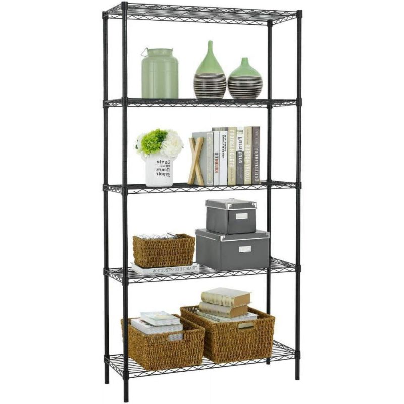 Photo 1 of BestOffice 5 Tier Wire Shelving Unit 1250lb Capacity Black